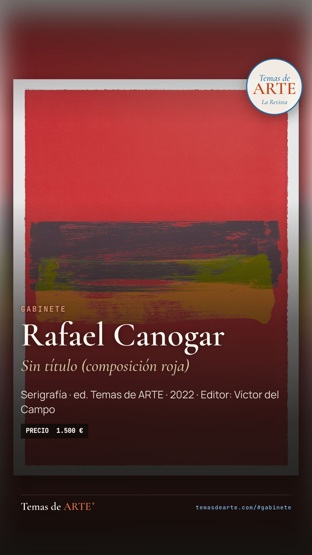 Rafael Canogar, Sin título (composición roja). Serigrafía, 2022. Gabinete de Temas de ARTE