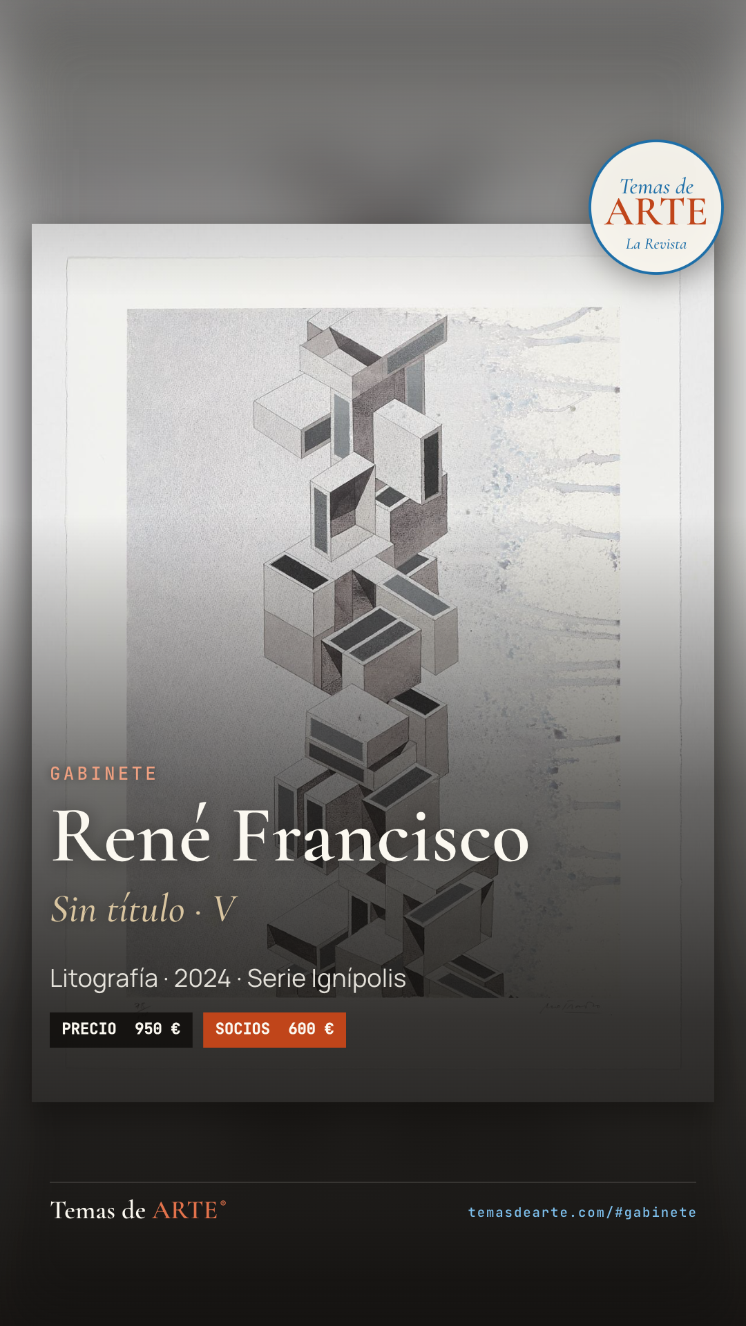 René Francisco, Sin título V. Litografía, 2024, serie Ignípolis. Gabinete de Temas de ARTE